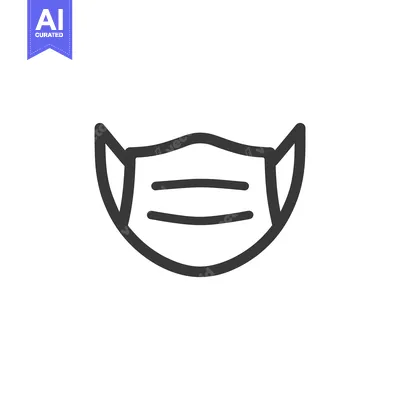 Premium design asset: Minimalist Face Mask Icon: Protection, Health, and Safety Symbol