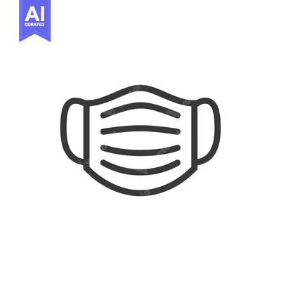 Minimalist Face Mask Icon: Protection, Health, and Safety Symbol
