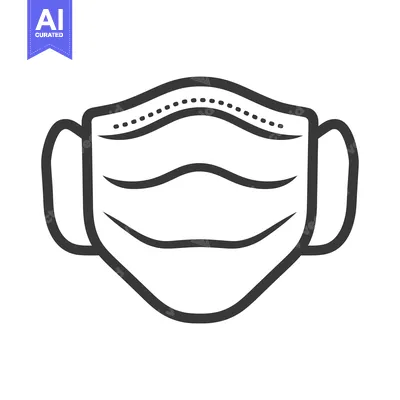 Aset desain premium: An illustrated image of a medical face mask for protection use