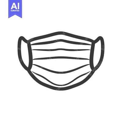 Aset desain premium: A simple illustration of a protective surgical face mask