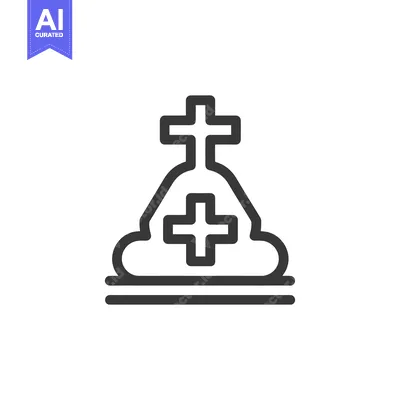Popular premium asset: Minimalist Icon of Christian Symbolism: Cross on Mound with Base