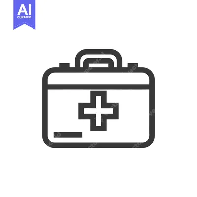 Premium design asset: Minimalist First Aid Kit Icon with Bold Lines and Clean Design