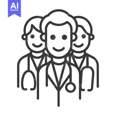 Aset premium populer: Group of smiling medical professionals wearing lab coats and stethosco