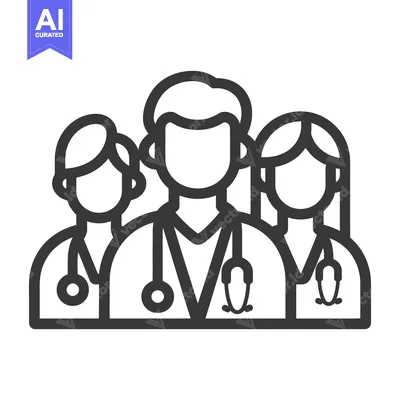 Premium design asset: Group of medical professionals featuring doctors and nurses with steth