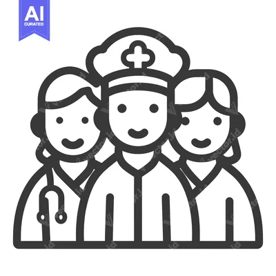 Aset premium populer: Three smiling medical professionals stand together in a group