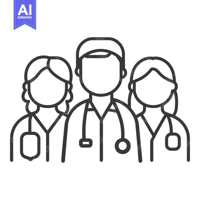 Aset premium populer: A group of medical professionals wearing scrubs and stethoscopes