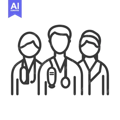 Three medical professionals wearing white coats and stethoscopes are t