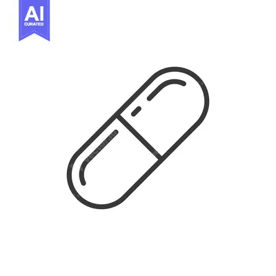 Aset desain premium: Simple Capsule Pill Icon: Medical Treatment and Healthcare Symbol