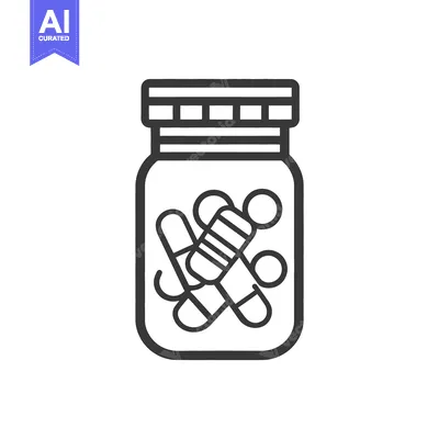 Aset premium populer: A sealed glass jar containing several medical pills inside