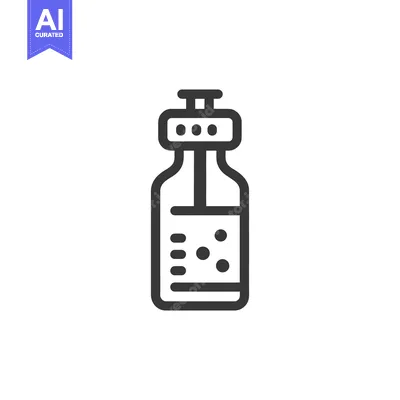 Popular premium asset: Minimalist Bottle Icon: Liquid Container with Bubbles, Clean Design