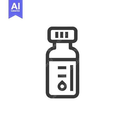 Aset premium populer: Minimalist Icon of Medicine Bottle with Liquid Drop Symbol