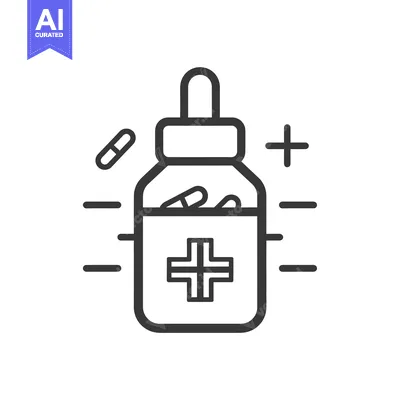 Premium design asset: Medicine Bottle with Pills and Dropper