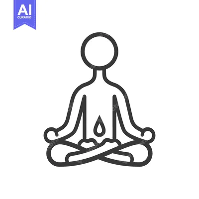 Premium design asset: A simplified illustration of a person meditating with a flame