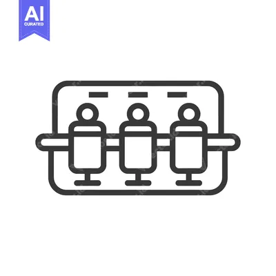 Aset premium populer: Minimalist Icon of Three People Sitting Side-by-Side on a Bench, Isola