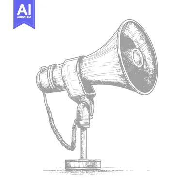 Aset desain premium: A Detailed Gray Scale Drawing Of A Loudspeaker Device