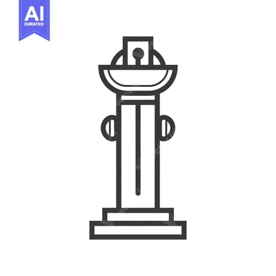 Aset premium populer: An illustrative geometric design of a pillar water fountain