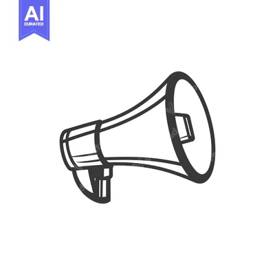 A simple hand drawn illustration of a megaphone device