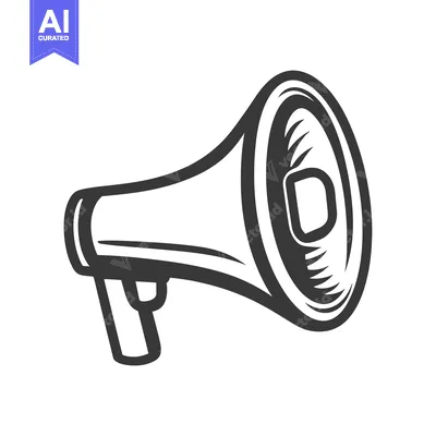 Aset premium populer: A graphic illustration depicting a megaphone for public announcements