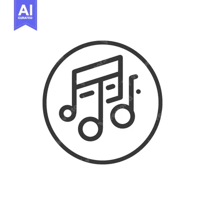 Aset premium populer: Black and white musical notes icon inside a circle
