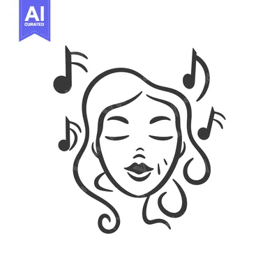 Aset premium populer: A woman enjoying music with her eyes closed in meditation