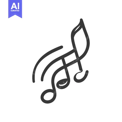 Aset desain premium: Simple graphical representation of musical notes in a curved design
