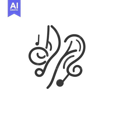 An abstract illustration depicting music and the human ear