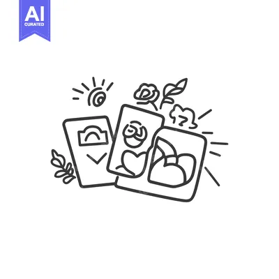 Aset premium populer: Three illustrated cards decorated with flowers and sun symbols