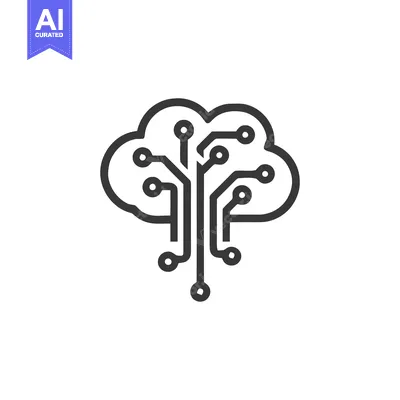 Aset premium populer: Digital Cloud Tree: Minimalist Tech Icon with Circuit Branches and Nod