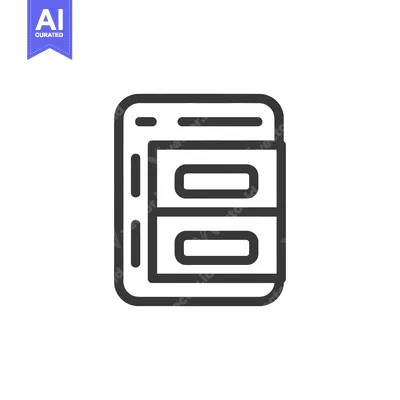 Minimalist Archive Icon: Digital File Cabinet Symbol in Outline Style