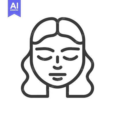 Aset premium populer: A stylized image of a woman with closed eyes and hair