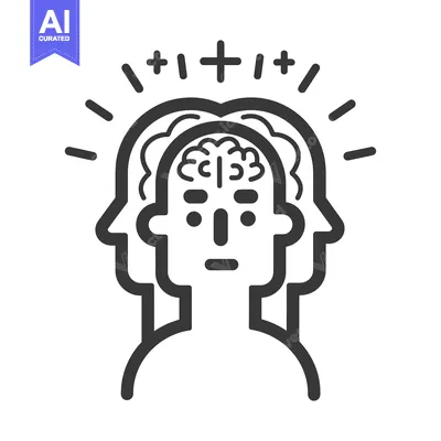 Aset desain premium: An illustration depicting human head and brain activity representation