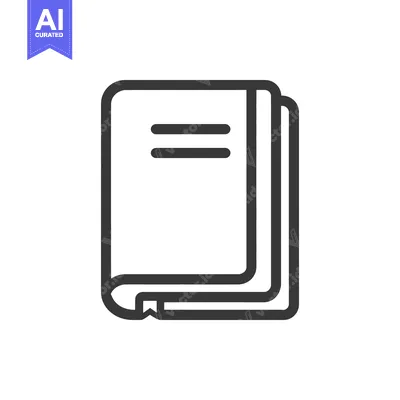 Aset desain premium: Minimalist Book Icon with Rounded Edges and Two Lines