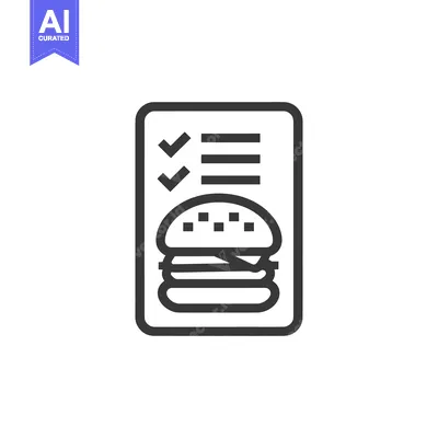 Premium design asset: Burger Order Checklist Icon: Minimalist Design, Food Service, Fast Foo