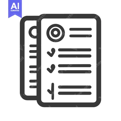 Premium design asset: Completed Checklist Icon: Dark Gray, Rounded Edges, White Background,
