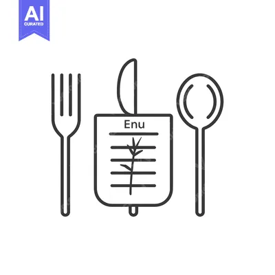 Menu with a Fork, Knife, and Spoon