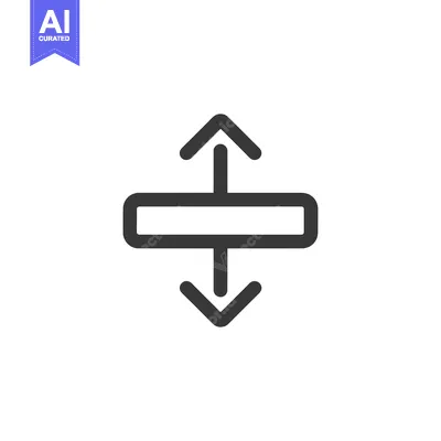 Aset desain premium: Vertical Scroll Icon: Up and Down Arrows with Rectangle