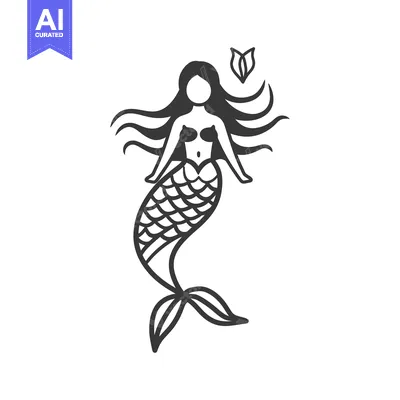 Popular premium asset: A simplistic illustration of a beautiful mythical mermaid