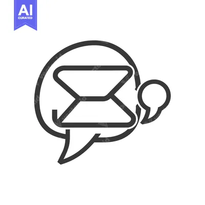 Aset desain premium: An Envelope Symbol Inside a Speech Bubble for Messaging and Communicat
