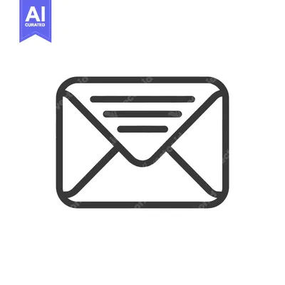 Aset desain premium: An envelope illustration featuring lines representing a letter inside