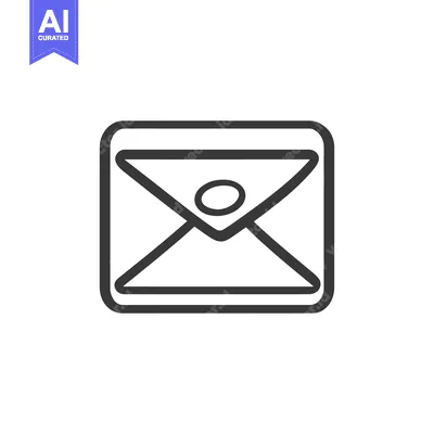 Aset desain premium: A simple square icon showing a letter envelope illustration