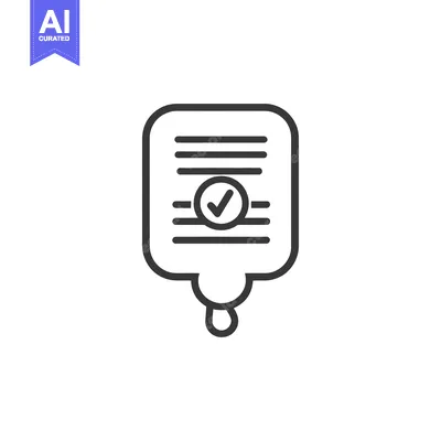 Aset premium populer: An intravenous drip bag icon with a checkmark indicating completion