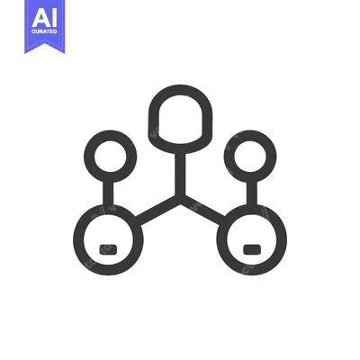 Aset desain premium: Network Connection Icon: Minimalist Design with Three Nodes