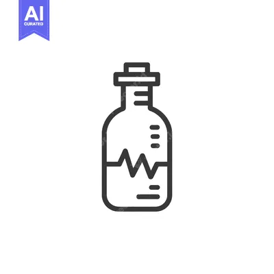 Premium design asset: Minimalist Icon: Laboratory Bottle with Liquid and Measurement Marks