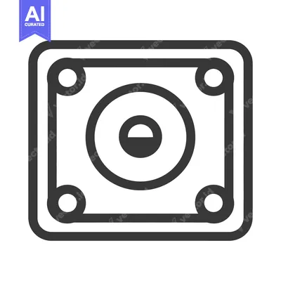 Aset desain premium: A simple minimalist icon depicting a stereo speaker component