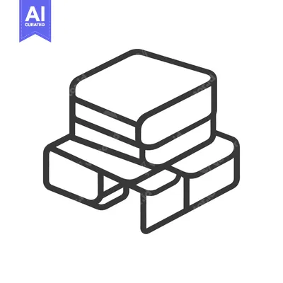 A simple monochrome illustration depicting a stack of blocks
