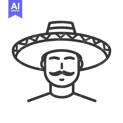 Popular premium asset: A stylized graphic illustration of a person with a large sombrero