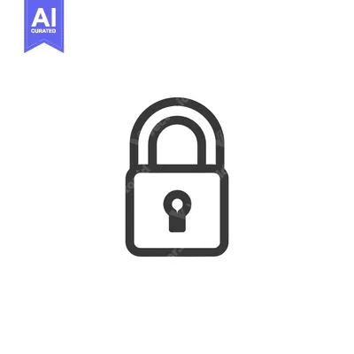 Aset desain premium: Bold Graphic: Minimalist Padlock Icon on White Background for Security