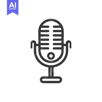 Popular premium asset: Retro Microphone Icon: Bold Outline on White Background, Minimalist De