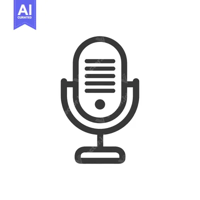 Aset desain premium: Retro Microphone Icon: Bold Outline, Studio Recording Equipment Symbol