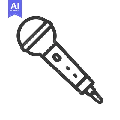 Premium design asset: Sleek Microphone Icon: Bold Outline, Modern Design, Audio Technology